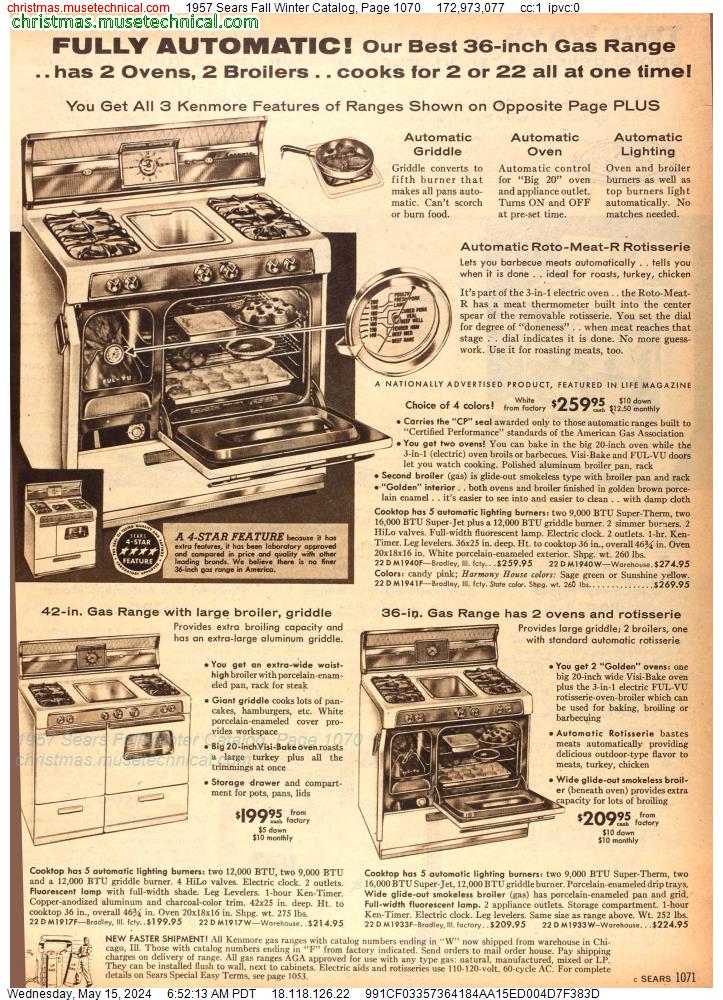 1957 Sears Fall Winter Catalog, Page 1070