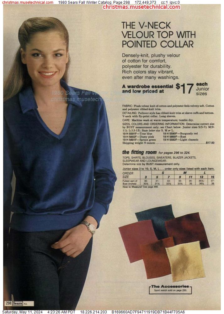 1980 Sears Fall Winter Catalog, Page 298