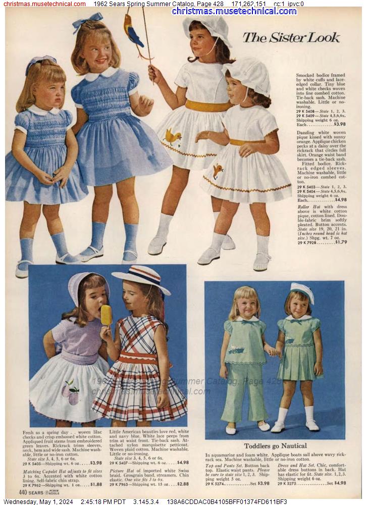1962 Sears Spring Summer Catalog, Page 428