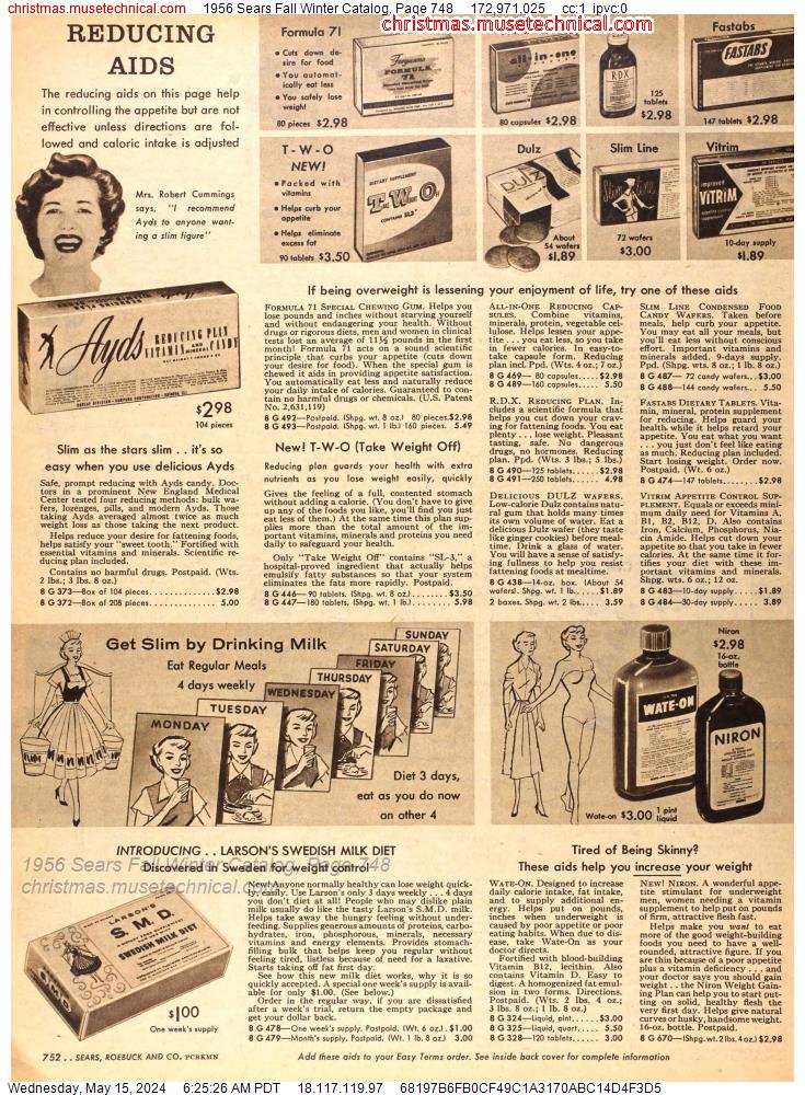 1956 Sears Fall Winter Catalog, Page 748