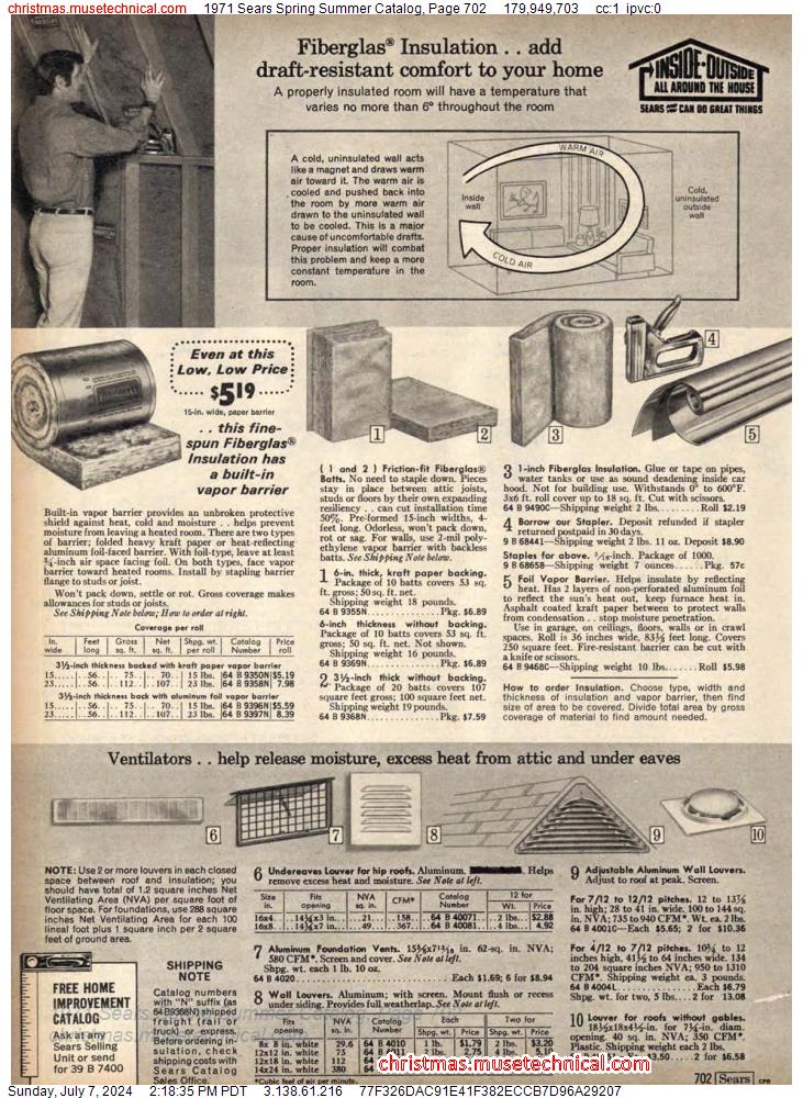 1971 Sears Spring Summer Catalog, Page 702