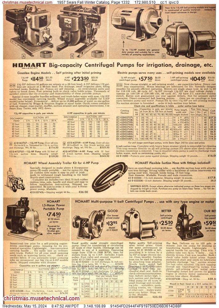 1957 Sears Fall Winter Catalog, Page 1332