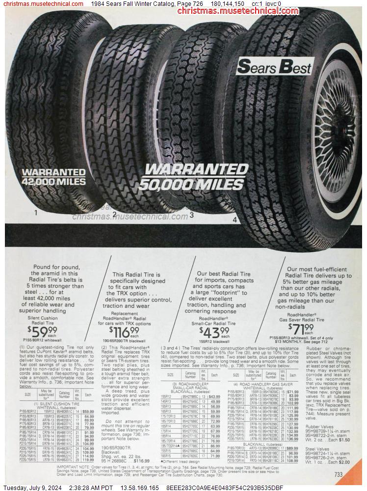 1984 Sears Fall Winter Catalog, Page 726