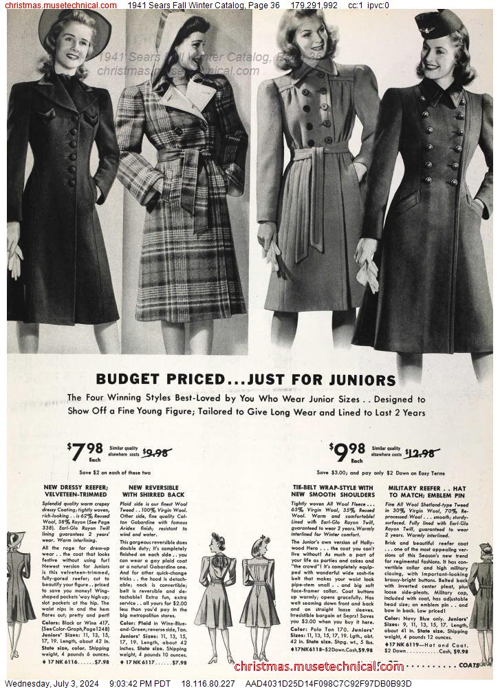 1941 Sears Fall Winter Catalog, Page 36