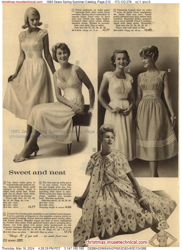 1960 Sears Spring Summer Catalog, Page 212