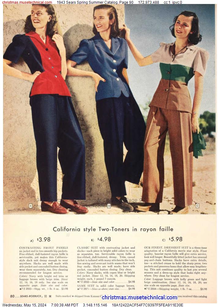 1943 Sears Spring Summer Catalog, Page 90