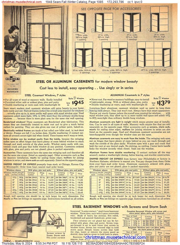 1948 Sears Fall Winter Catalog, Page 1085