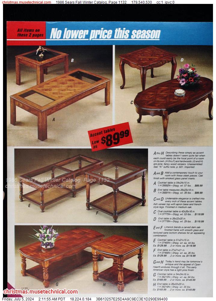 1986 Sears Fall Winter Catalog, Page 1132