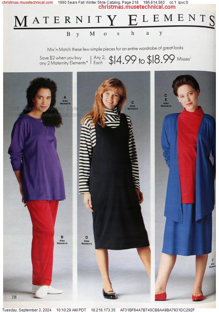 1990 Sears Fall Winter Style Catalog, Page 218