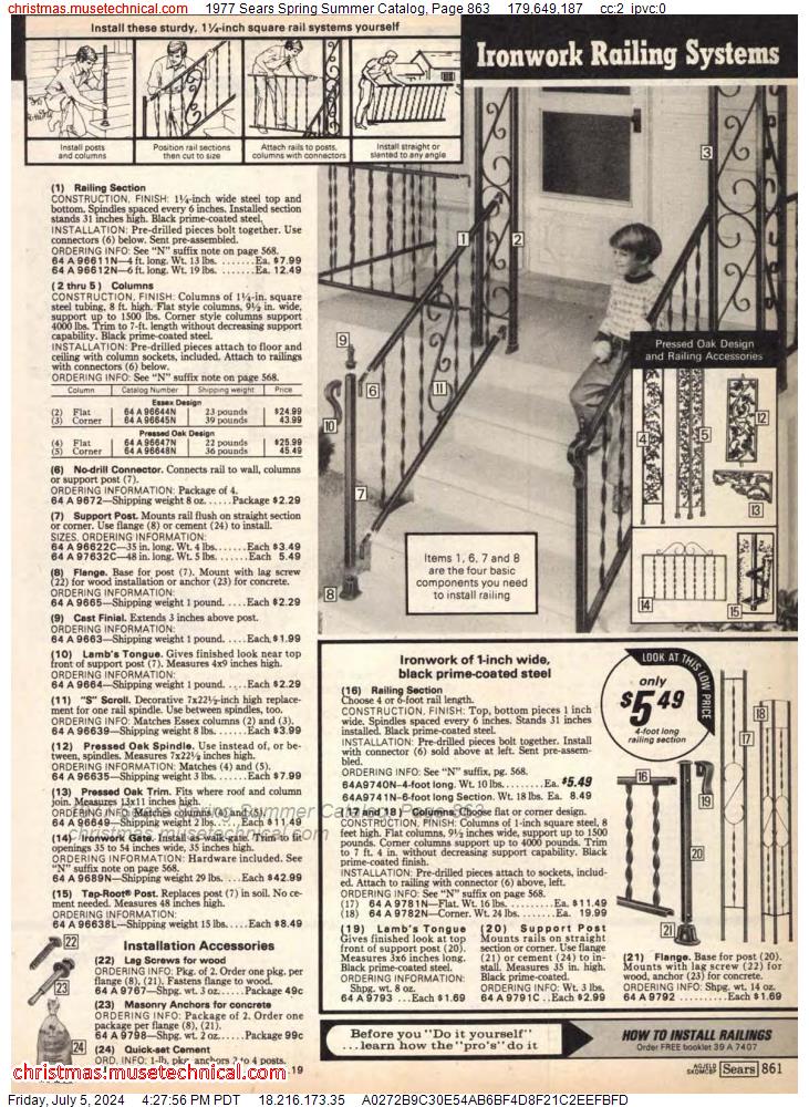 1977 Sears Spring Summer Catalog, Page 863