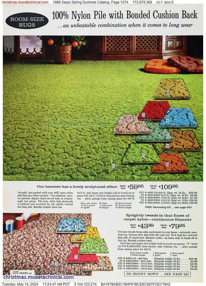 1966 Sears Spring Summer Catalog, Page 1374