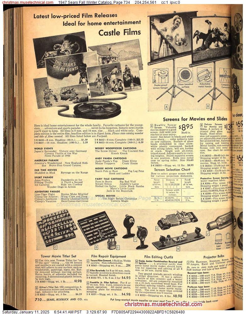 1947 Sears Fall Winter Catalog, Page 734