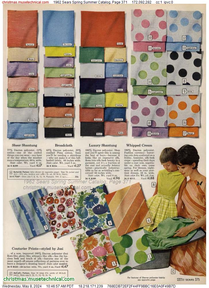 1962 Sears Spring Summer Catalog, Page 371