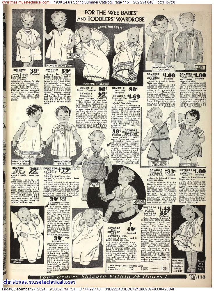 1930 Sears Spring Summer Catalog, Page 115