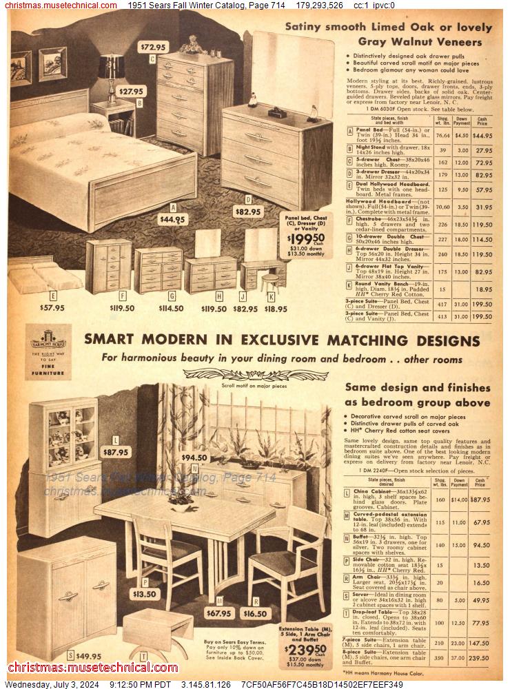 1951 Sears Fall Winter Catalog, Page 714