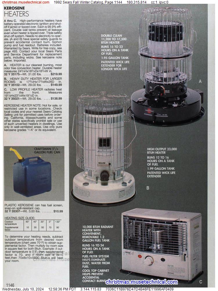 1992 Sears Fall Winter Catalog, Page 1144