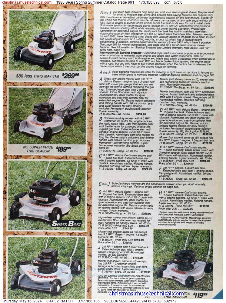 1986 Sears Spring Summer Catalog, Page 691