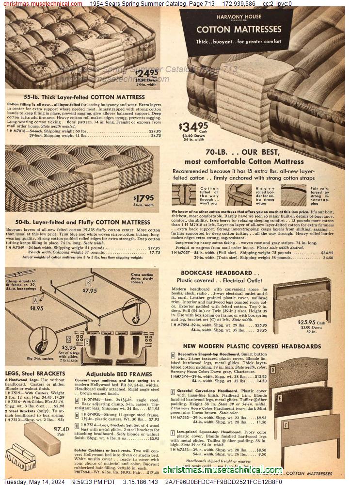 1954 Sears Spring Summer Catalog, Page 713