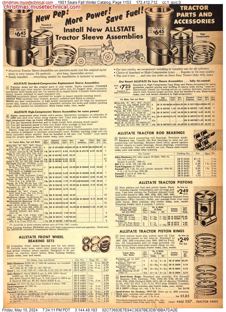 1951 Sears Fall Winter Catalog, Page 1153