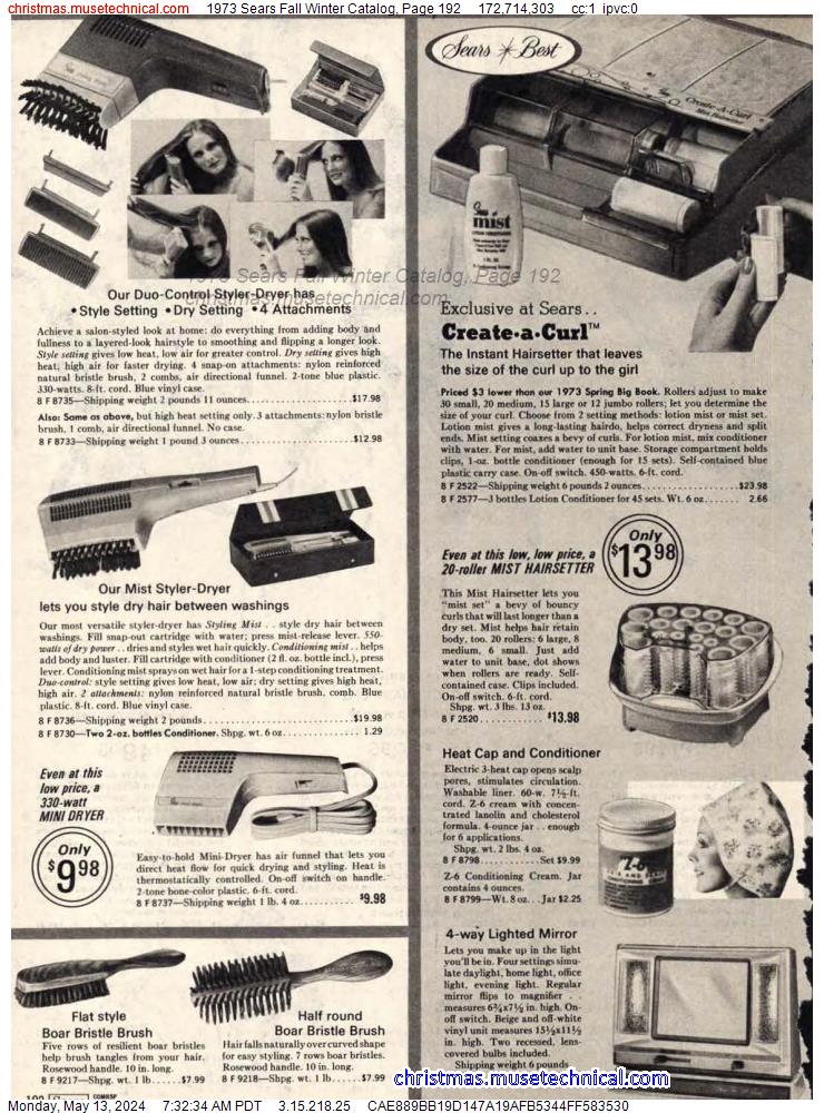 1973 Sears Fall Winter Catalog, Page 192