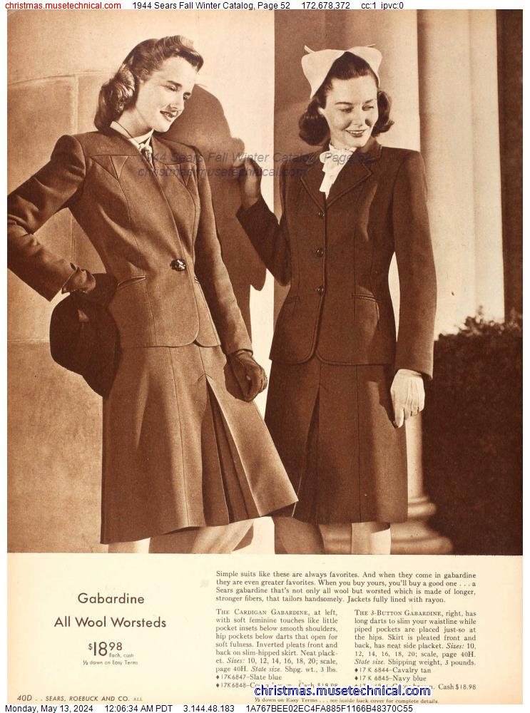 1944 Sears Fall Winter Catalog, Page 52