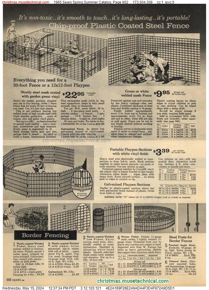 1965 Sears Spring Summer Catalog, Page 952