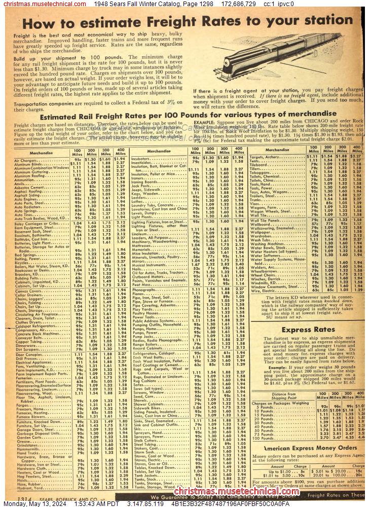 1948 Sears Fall Winter Catalog, Page 1298