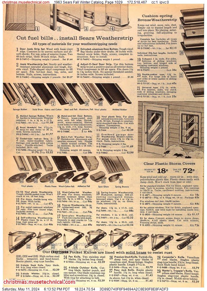 1963 Sears Fall Winter Catalog, Page 1029