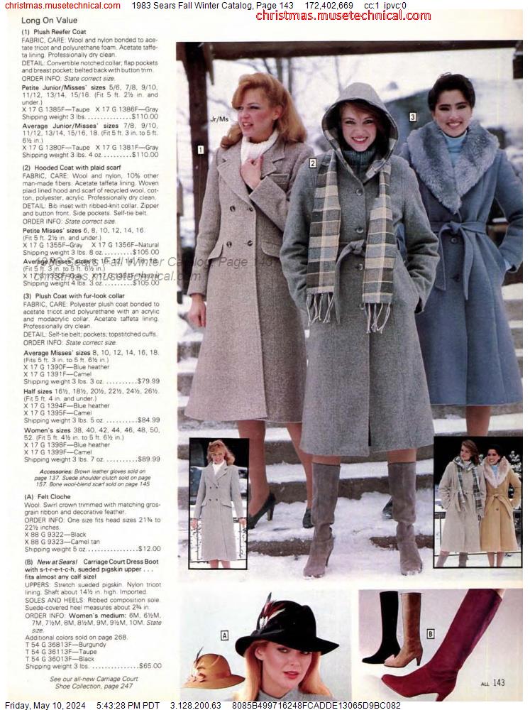 1983 Sears Fall Winter Catalog, Page 143