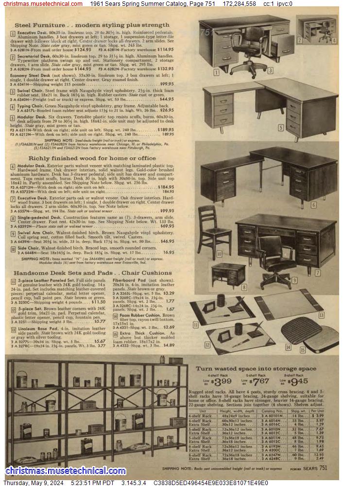 1961 Sears Spring Summer Catalog, Page 751