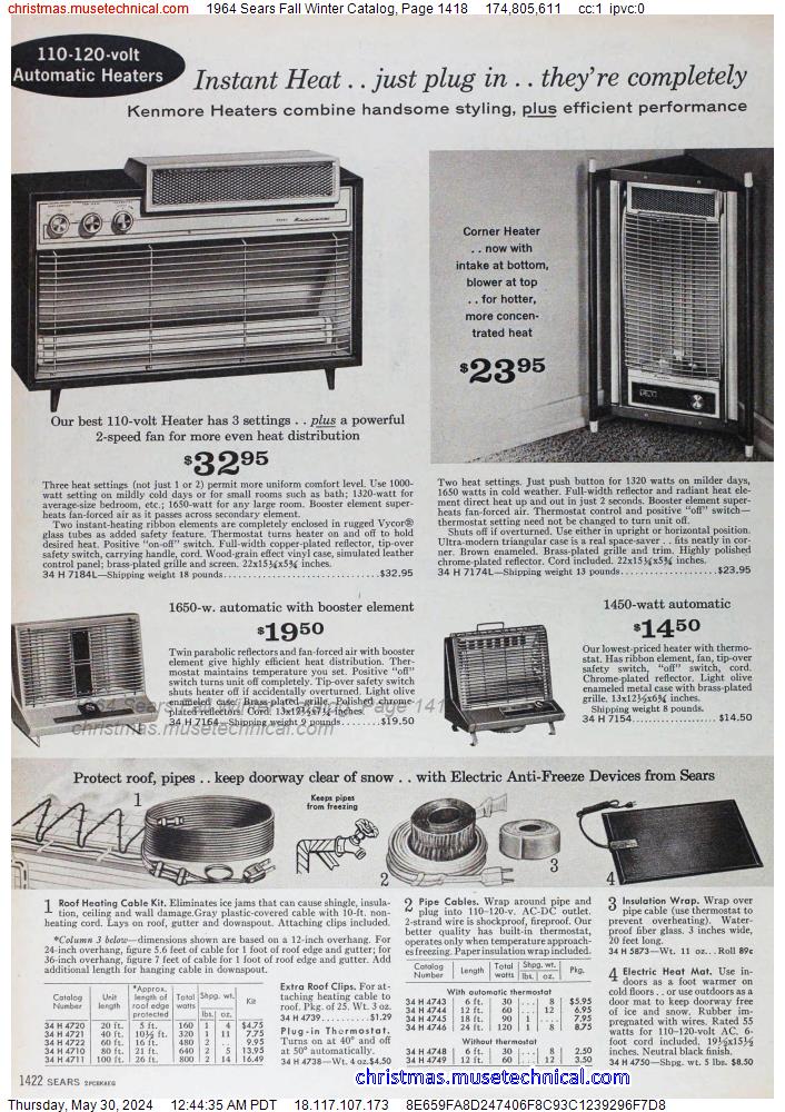1964 Sears Fall Winter Catalog, Page 1418