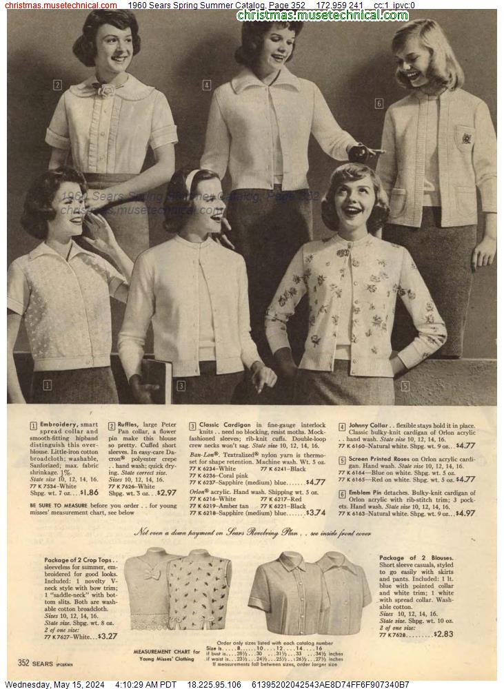 1960 Sears Spring Summer Catalog, Page 352
