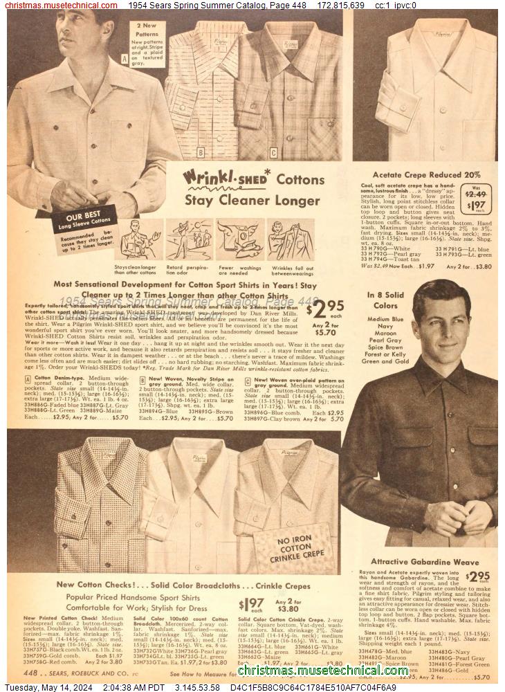 1954 Sears Spring Summer Catalog, Page 448