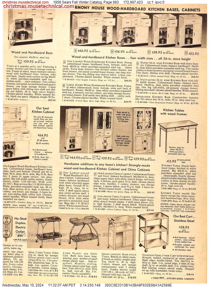 1956 Sears Fall Winter Catalog, Page 993