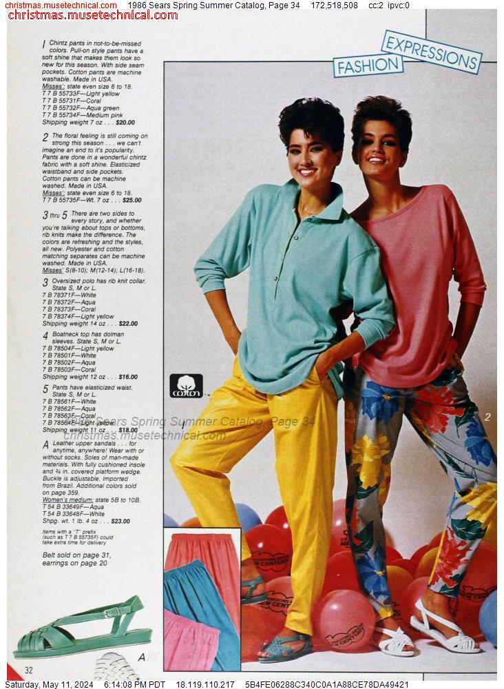 1986 Sears Spring Summer Catalog, Page 34
