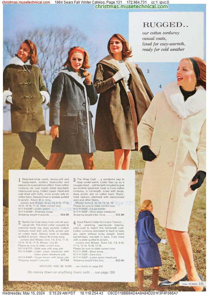1964 Sears Fall Winter Catalog, Page 131