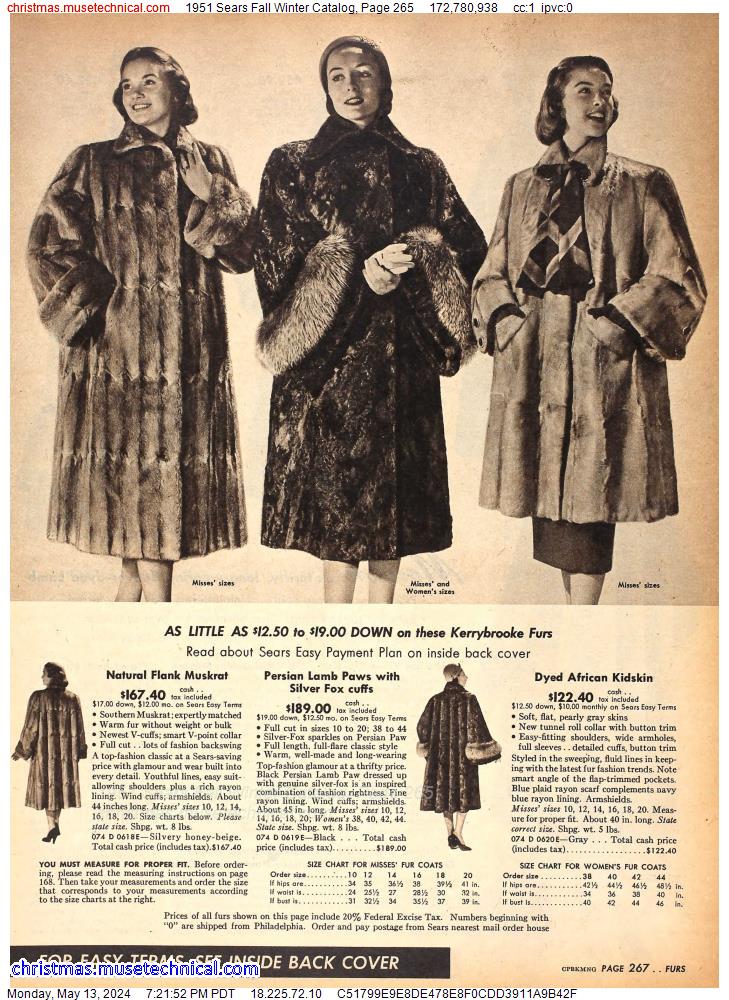 1951 Sears Fall Winter Catalog, Page 265