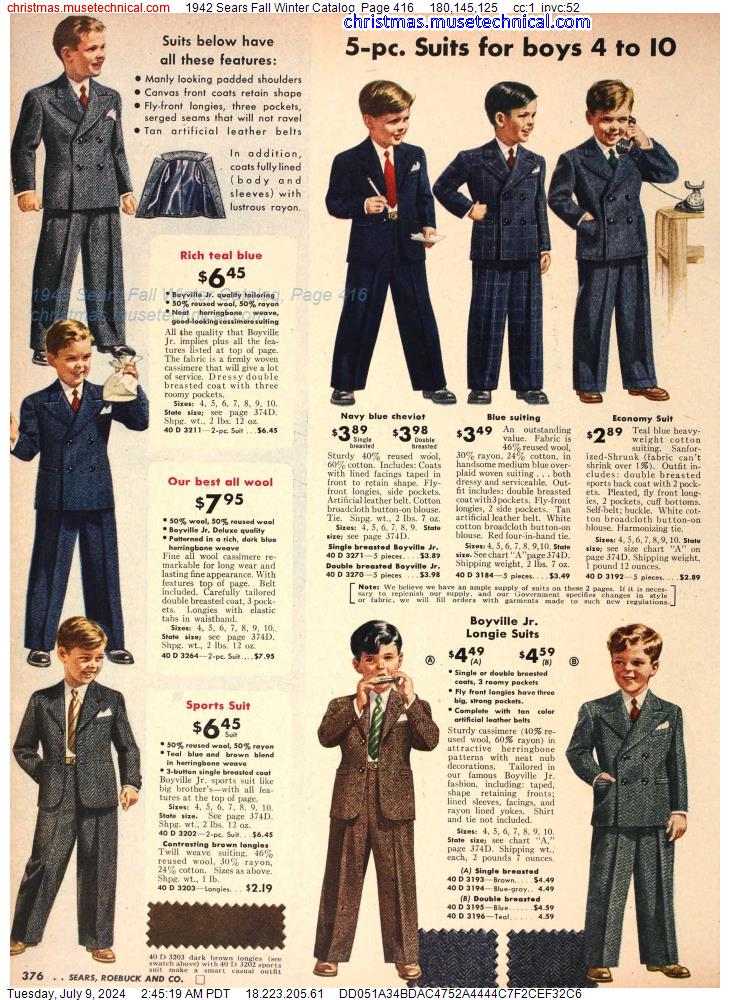 1942 Sears Fall Winter Catalog, Page 416