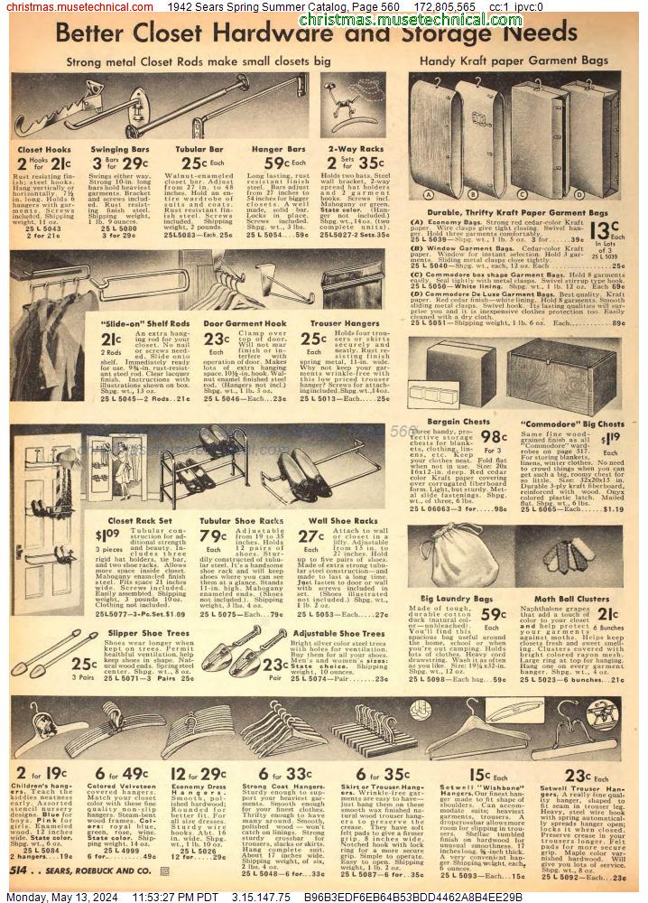 1942 Sears Spring Summer Catalog, Page 560