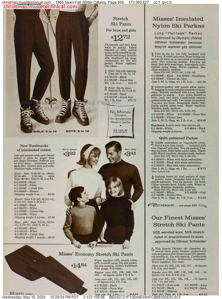 1965 Sears Fall Winter Catalog, Page 808