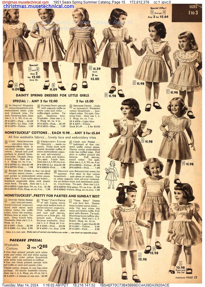 1951 Sears Spring Summer Catalog, Page 15