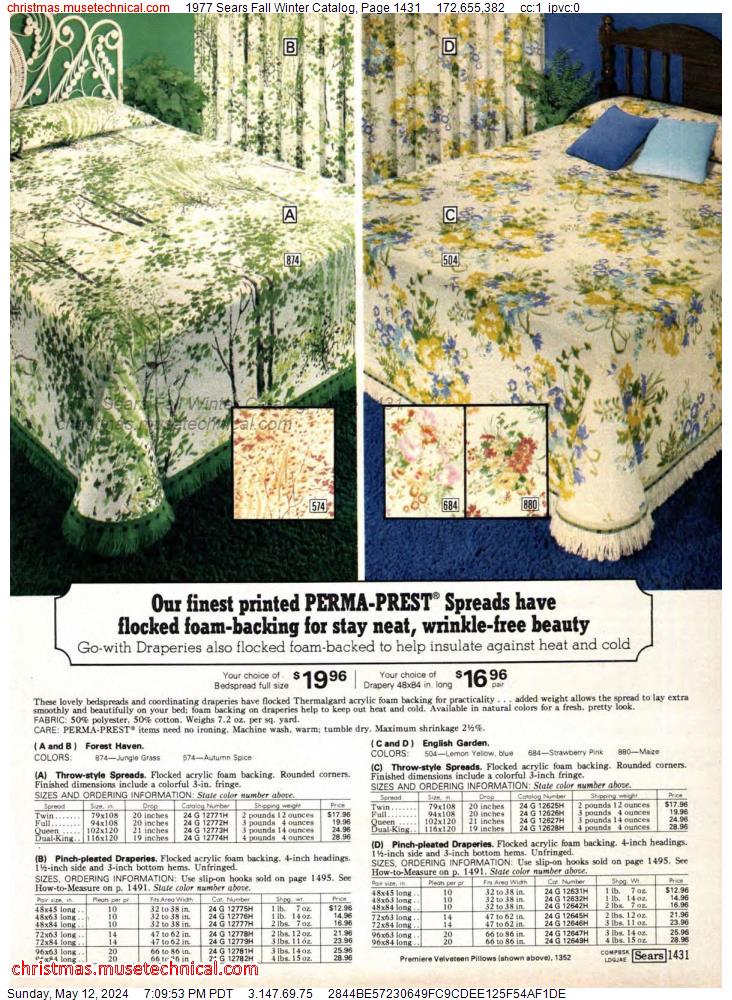 1977 Sears Fall Winter Catalog, Page 1431