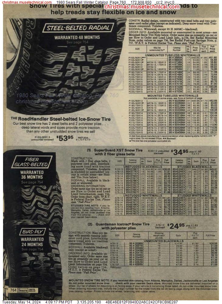 1980 Sears Fall Winter Catalog, Page 760