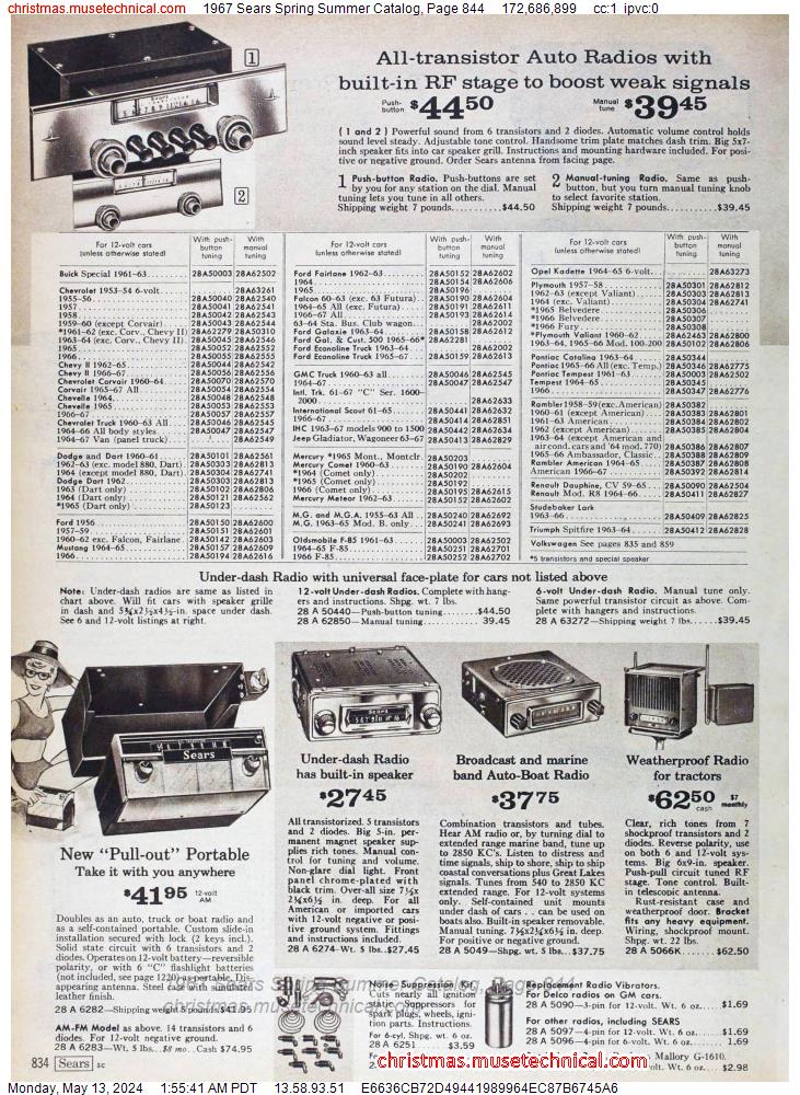 1967 Sears Spring Summer Catalog, Page 844