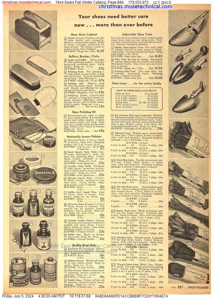 1944 Sears Fall Winter Catalog, Page 689