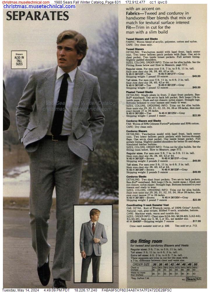 1980 Sears Fall Winter Catalog, Page 631