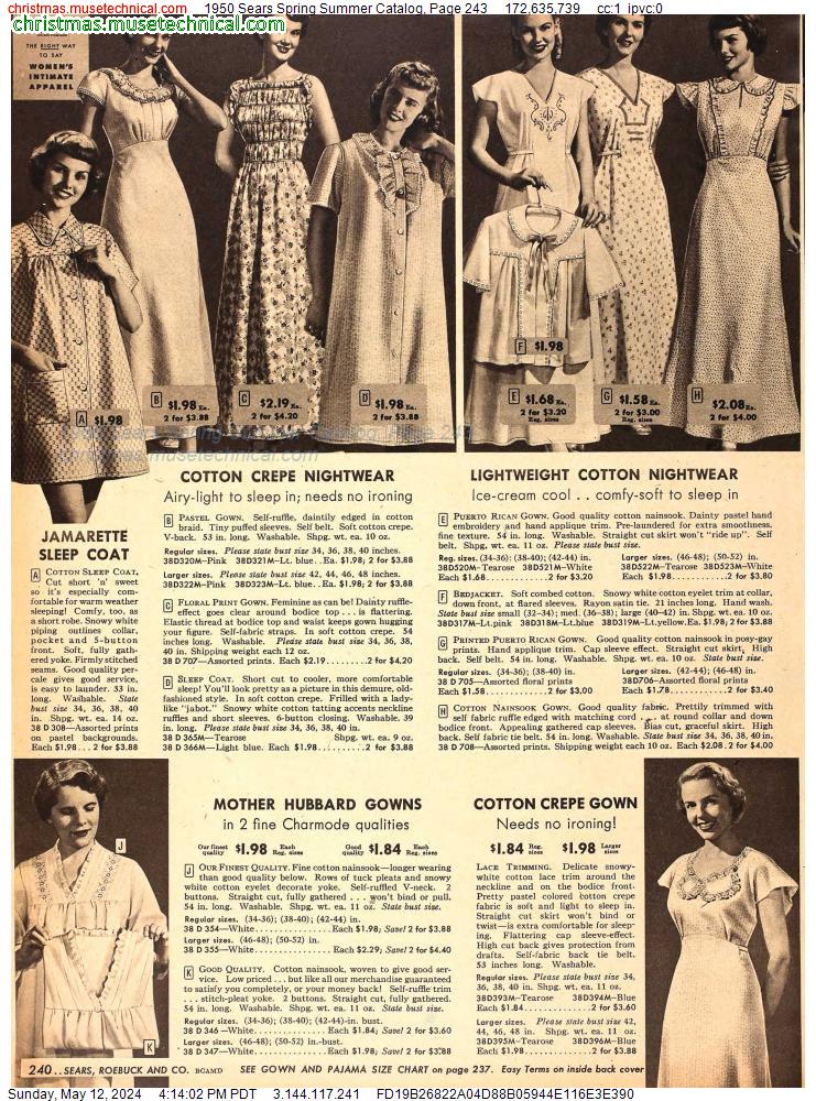 1950 Sears Spring Summer Catalog, Page 243
