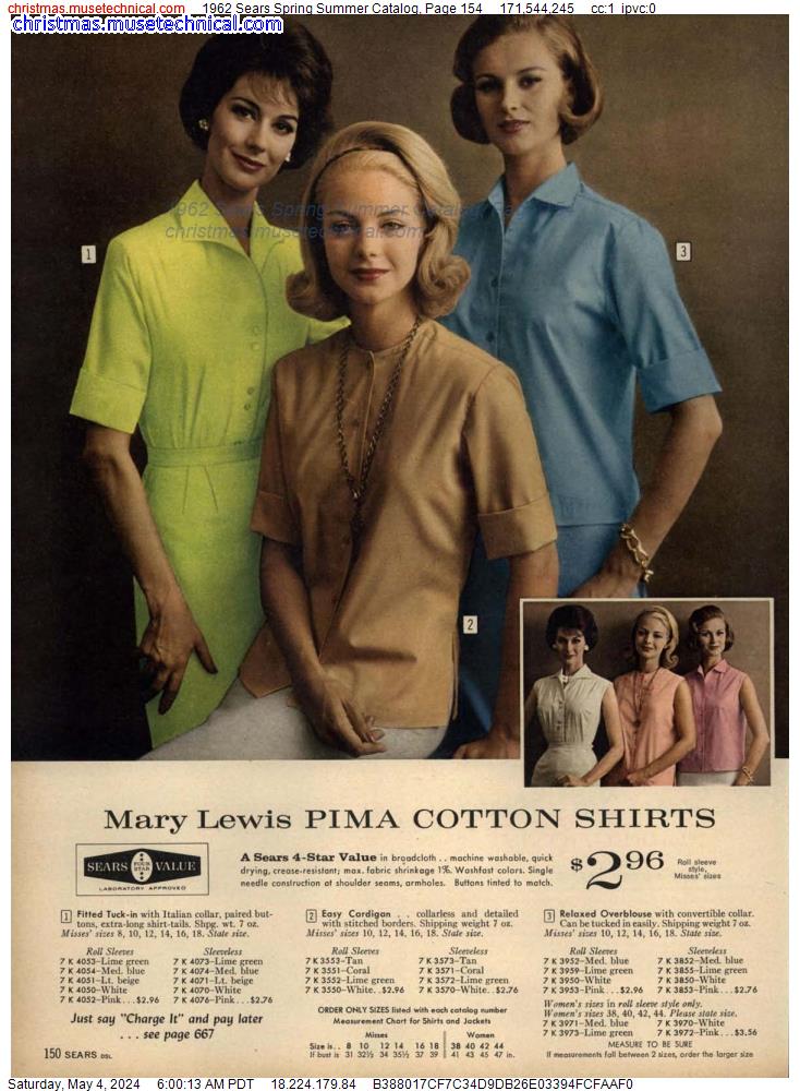 1962 Sears Spring Summer Catalog, Page 154