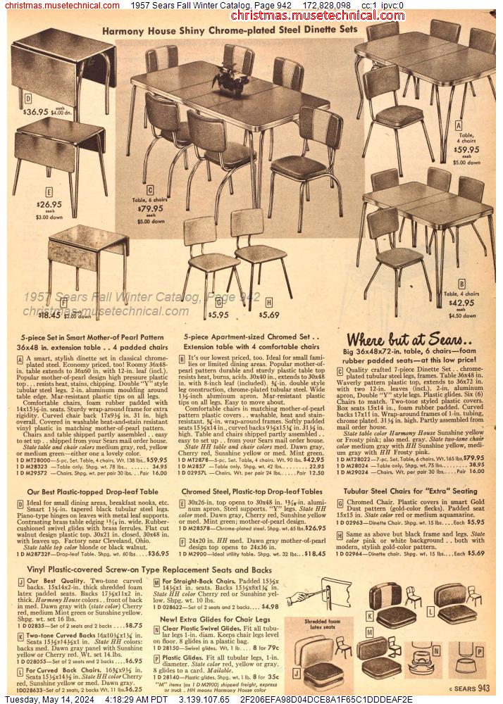1957 Sears Fall Winter Catalog, Page 942