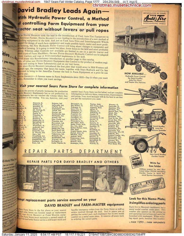 1947 Sears Fall Winter Catalog, Page 1277